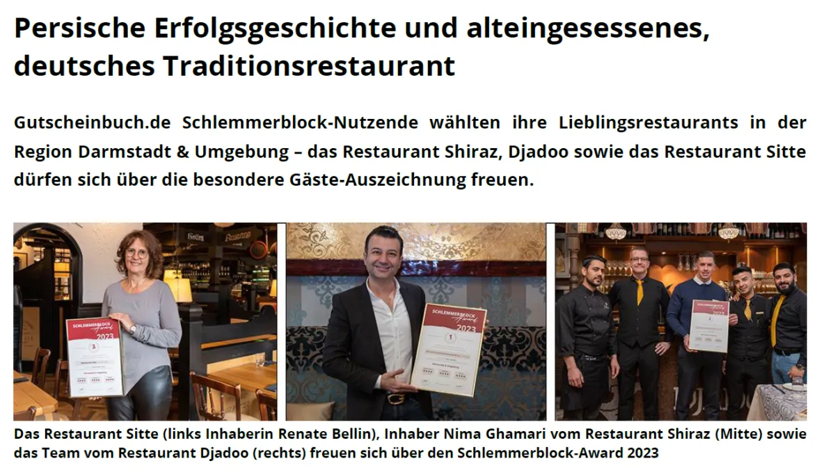 Pressefoto zum Schlemmerblock-Award 2023